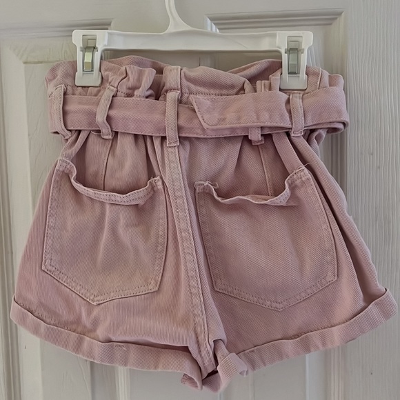 Pacsun Light Pink Denim Mon Shorts with Buckle - Picture 5 of 6